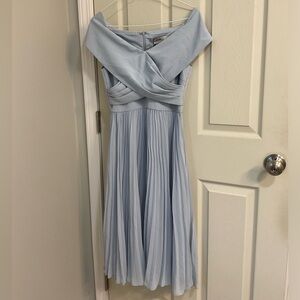 Baby Blue Off-the-Shoulder Dress